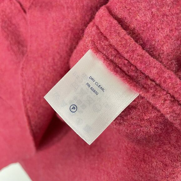 Lands End Womens Coat Boiled Wool Collared Button Front Jacket Size 14 Petite - Picture 7 of 11